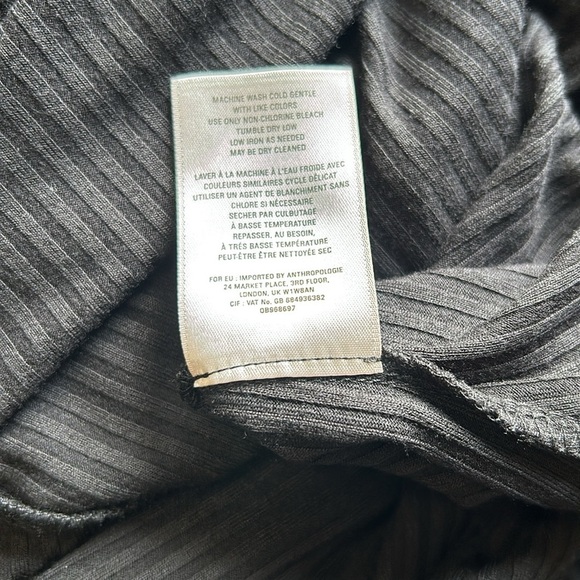 Anthropologie Sleeveless Ribbed Handkerchief Hem Midi Dress in Black Size S - Picture 13 of 15